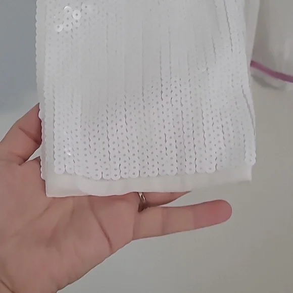 Endless Rose By Antropologie White Sequience Blazer , Party, Cruiz, Size Larg - Picture 4 of 7